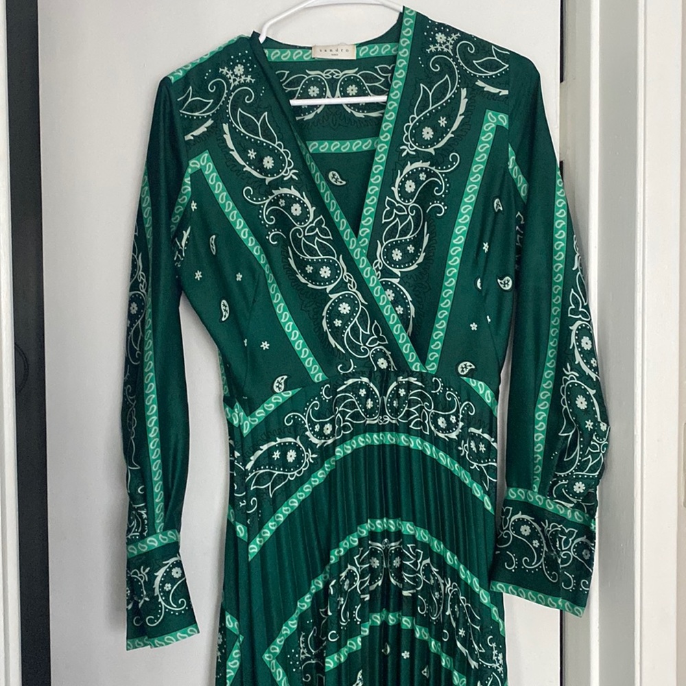 Sandro Bandana Print Midi Dress